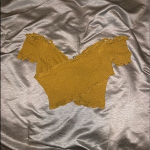 Mustard crossover crop top